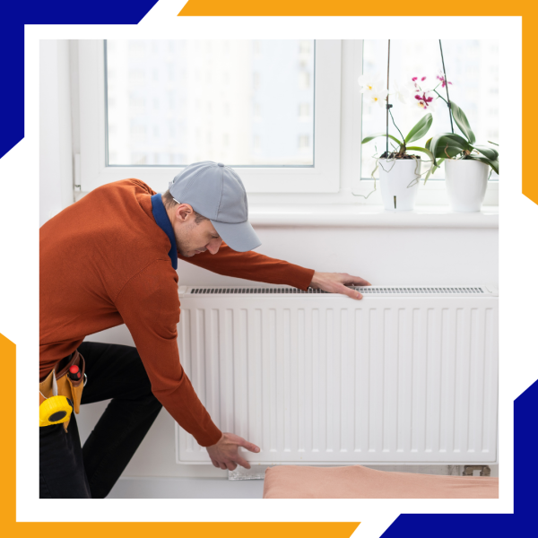 technician checking out heater