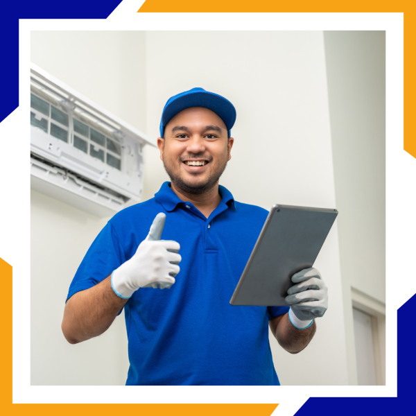 HVAC technician giving a thumbs up