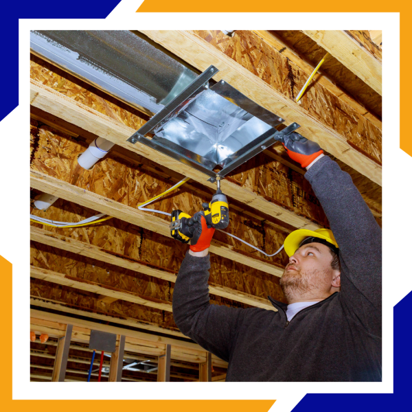 man installing ducts