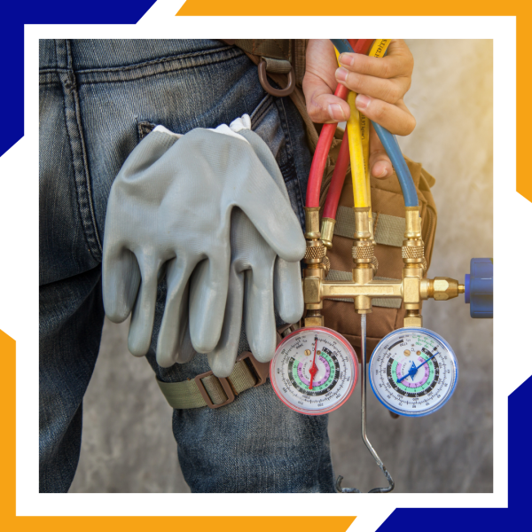 gloves and pressure gauges